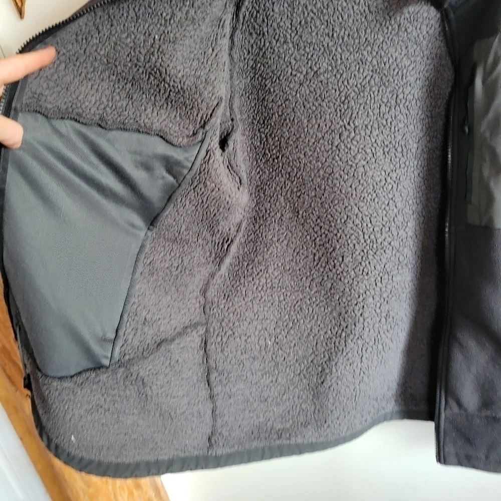 The North Face Jacket Full Zip Black Gray Sherpa Lined Men's Medium